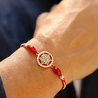 Peora Green Red Meenakari Kundan Rakhi for Brother | Set of 3