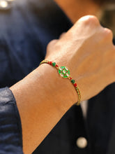 Peora Green Red Meenakari Kundan Rakhi for Brother | Set of 3