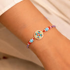 Peora Colourful Crystal Motif Rakhi for Brother | Set of 3