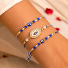 Peora Blue Evil Eye Crystal Rakhi for Brother | Set of 3