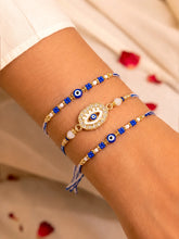 Peora Blue Evil Eye Crystal Rakhi for Brother | Set of 3