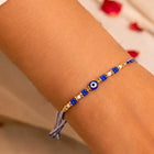 Peora Blue Evil Eye Crystal Rakhi for Brother | Set of 3