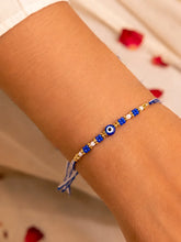 Peora Blue Evil Eye Crystal Rakhi for Brother | Set of 3