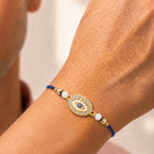 Peora Blue Evil Eye Crystal Rakhi for Brother | Set of 3
