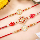 Peora Crystal Studded Beaded Rakhi for Brother | Set of 3