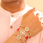 Peora Crystal Studded Beaded Rakhi for Brother | Set of 3