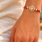 Peora Crystal Studded Beaded Rakhi for Brother | Set of 3