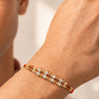 Peora Kundan Pearl Studded Rakhi for Brother | Set of 3