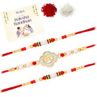 Peora Round Crystal Motif Rakhi for Brother | Set of 3
