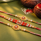 Peora Crystal Beaded Rakhi for Brother | Set of 3
