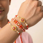 Peora Crystal Beaded Rakhi for Brother | Set of 3