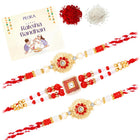 Peora Crystal Beaded Rakhi for Brother | Set of 3