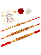 Peora Sandalwood Beads Rakhi for Brother | Set of 3