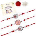 Peora Oxidized Silver Rakhi for Brother | Set of 3