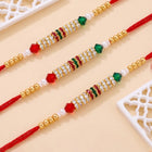 Peora Golden Beaded Rakhi for Brother | Set of 3