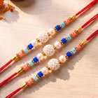 Peora Floral Beaded Rakhi for Brother | Set of 3