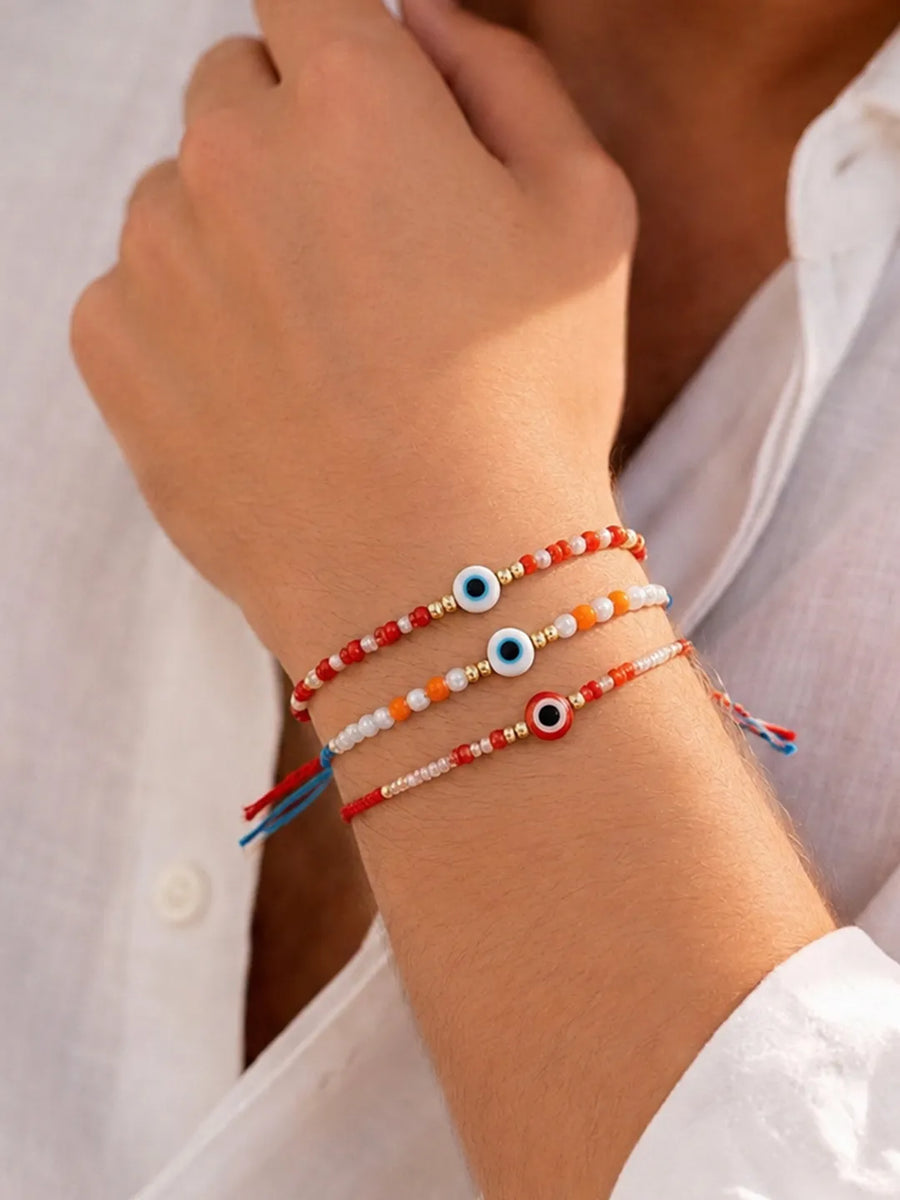 Peora Evil Eye Crystal Rakhi for Brother | Set of 3