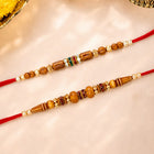 Peora Rudraksha Beads Rakhi for Brother | Set of 2