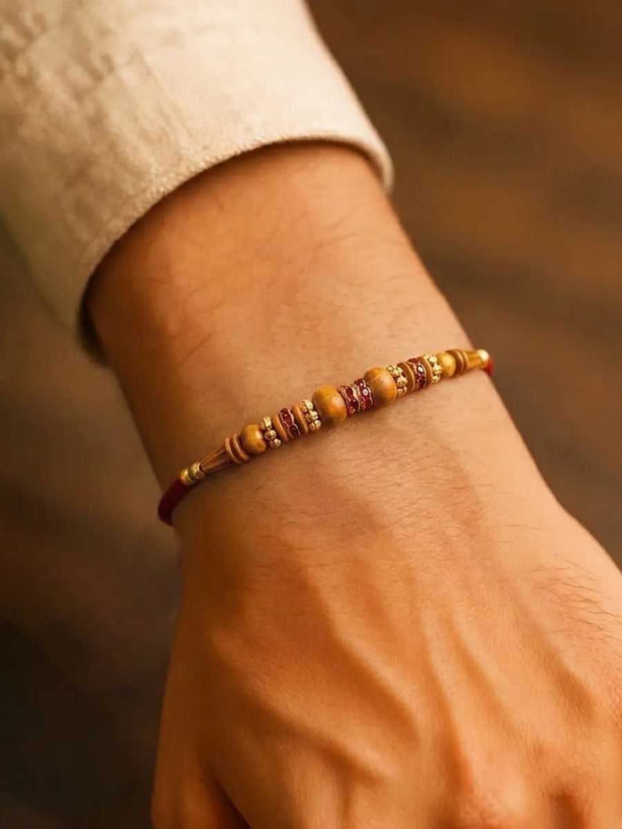 Peora Rudraksha Beads Rakhi for Brother | Set of 2
