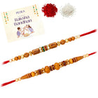 Peora Rudraksha Beads Rakhi for Brother | Set of 2