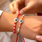 Peora Evil Eye Beaded Rakhi for Brother | Set of 2