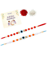 Peora Evil Eye Beaded Rakhi for Brother | Set of 2