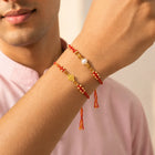 Peora Crystal Beaded Rakhi for Brother | Set of 2