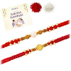 Peora Crystal Beaded Rakhi for Brother | Set of 2