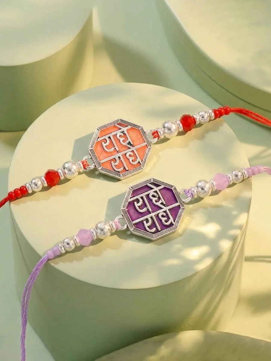 Peora Crystal Disc Rakhi for Brother | Set of 2