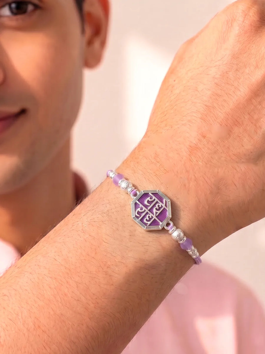 Peora Crystal Disc Rakhi for Brother | Set of 2