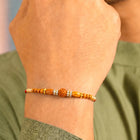 Peora Rudraksha Wooden Bead Rakhi for Brother | Set of 2