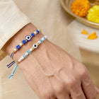 Peora Blue Evil Eye Bead Rakhi for Brother | Set of 2