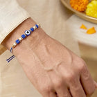 Peora Blue Evil Eye Bead Rakhi for Brother | Set of 2