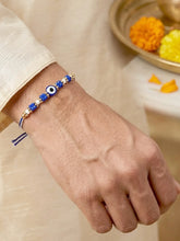 Peora Blue Evil Eye Bead Rakhi for Brother | Set of 2