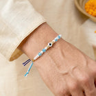 Peora Blue Evil Eye Bead Rakhi for Brother | Set of 2