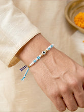 Peora Blue Evil Eye Bead Rakhi for Brother | Set of 2