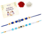 Peora Blue Evil Eye Bead Rakhi for Brother | Set of 2