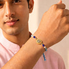 Peora Blue Evil Eye Disc Rakhi for Brother | Set of 2