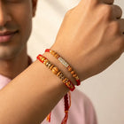 Peora Rudraksha Beaded Rakhi for Brother | Set of 2