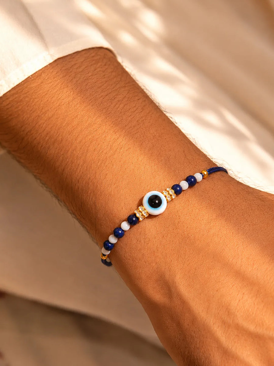 Peora Evil Eye Beaded Rakhi for Brother | Set of 2