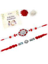 Peora Oxidized Crystal Rakhi for Brother | Set of 2