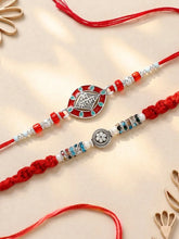 Peora Oxidized Crystal Rakhi for Brother | Set of 2