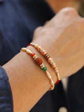 Peora Rudraksha Shell Bead Rakhi for Brother | Set of 2