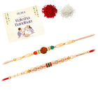 Peora Rudraksha Shell Bead Rakhi for Brother | Set of 2