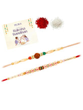 Peora Rudraksha Shell Bead Rakhi for Brother | Set of 2