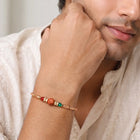 Peora Rudraksha Golden Bead Rakhi for Brother | Set of 2