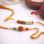Peora Rudraksha Shell Bead Rakhi for Brother | Set of 2