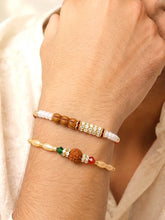 Peora Rudraksha Shell Bead Rakhi for Brother | Set of 2