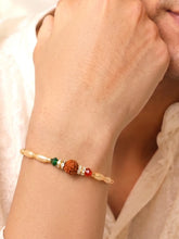 Peora Rudraksha Shell Bead Rakhi for Brother | Set of 2