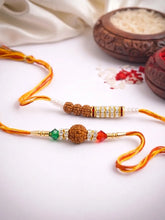 Peora Rudraksha Shell Bead Rakhi for Brother | Set of 2